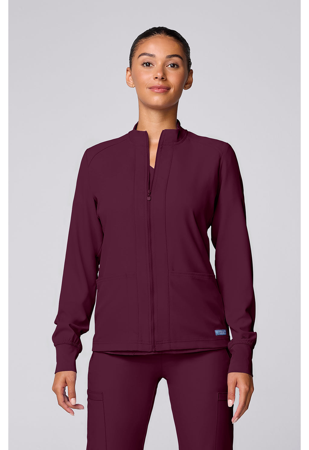 MedCouture Zip Front Warm-Up With Shoulder Yokes